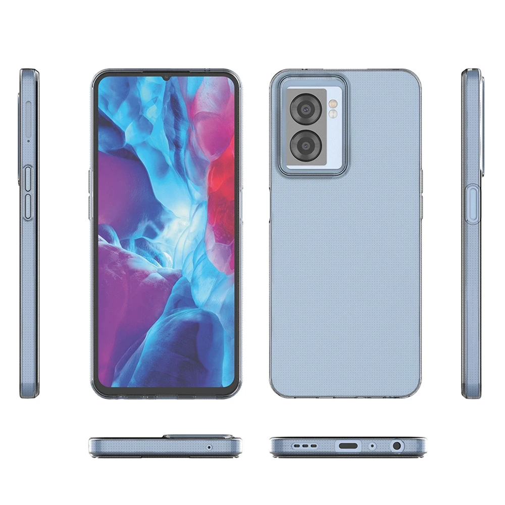 „Hurtel“ itin skaidrus 0,5 mm dėklas, skirtas „Oppo A57 5G / A57 / A77 5G / A77 / K10 5G“, „Realme V23 5G“ / „Narzo 50 5G“ / „Q5i 5G“