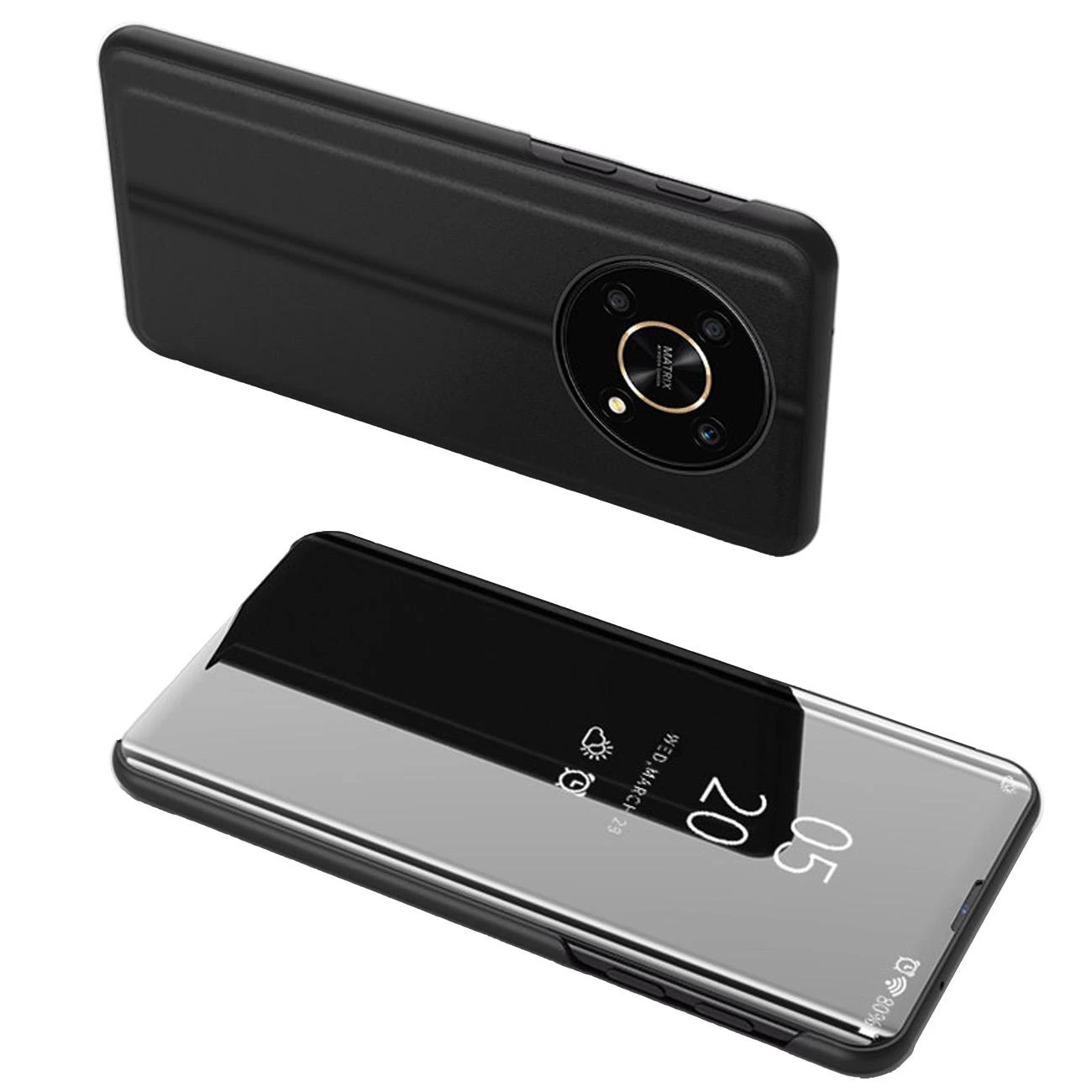 Hurtel Clear View dėklas skirtas Honor X9 / X9 5G / X30 / Magic4 Lite, juodas