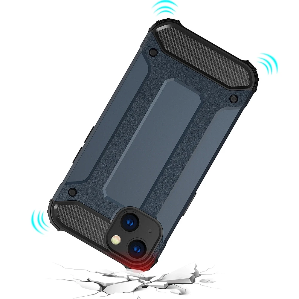 Hurtel Hybrid Armor dėklas skirtas iPhone 14 Plus, mėlynas