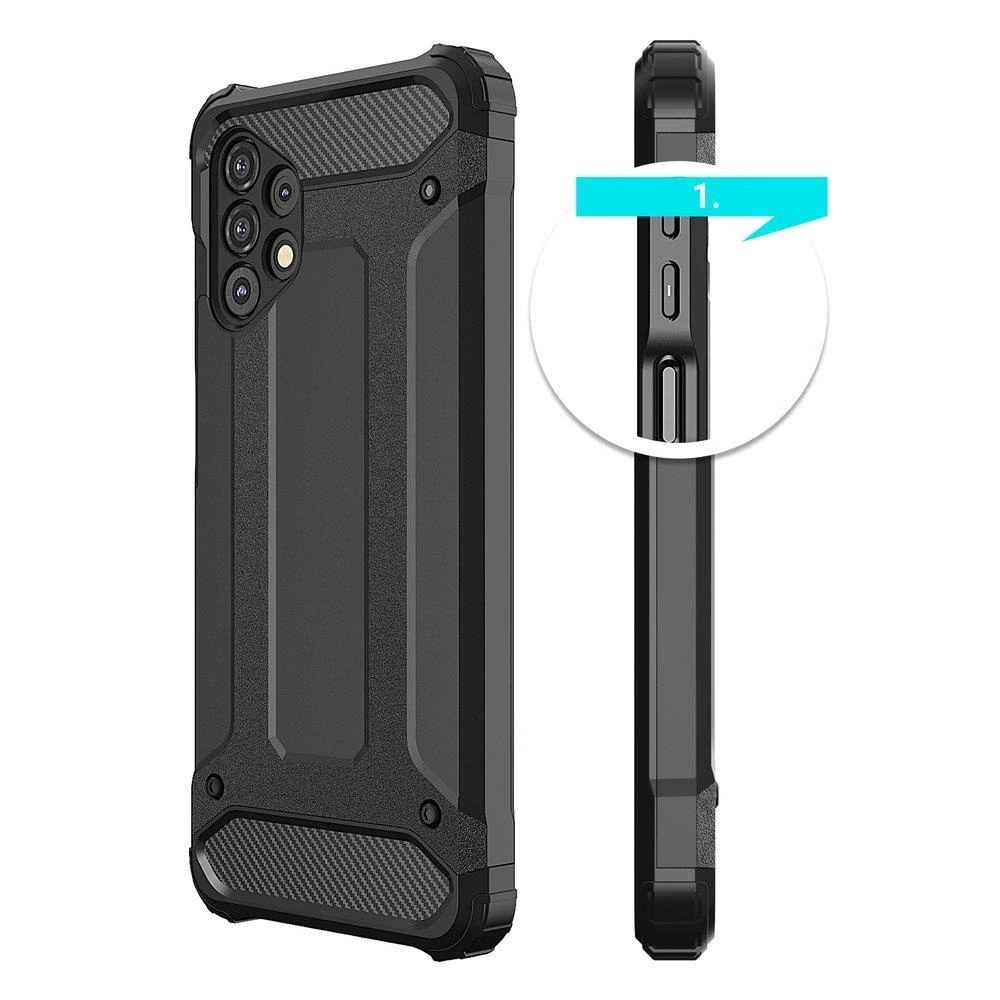 Hurtel Hybrid Armor dėklas skirtas Samsung Galaxy A73, juodas