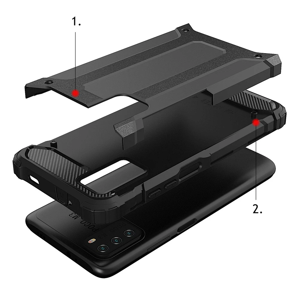 Hurtel Hybrid Armor dėklas skirtas Xiaomi Redmi Note 10 5G / Poco M3 Pro, auksinis
