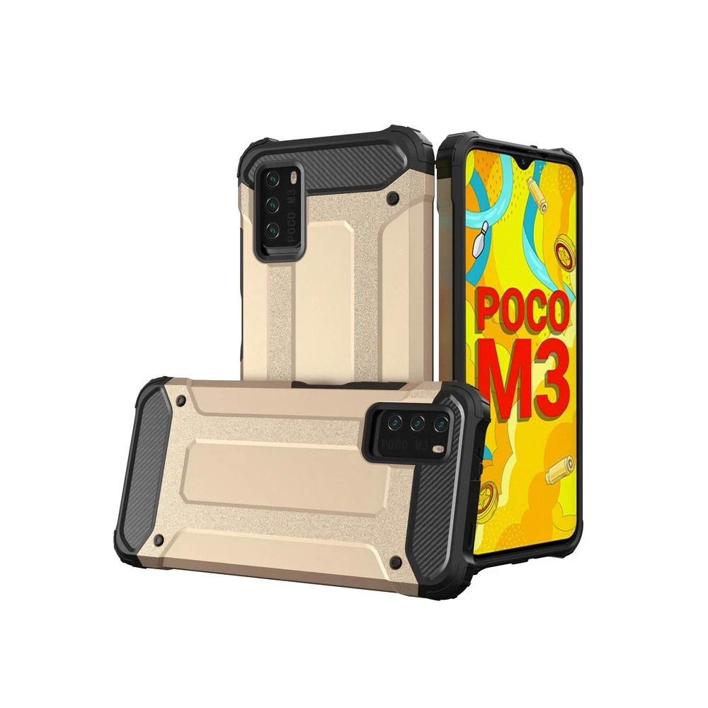Hurtel Hybrid Armor dėklas skirtas Xiaomi Redmi Note 10 5G / Poco M3 Pro, auksinis