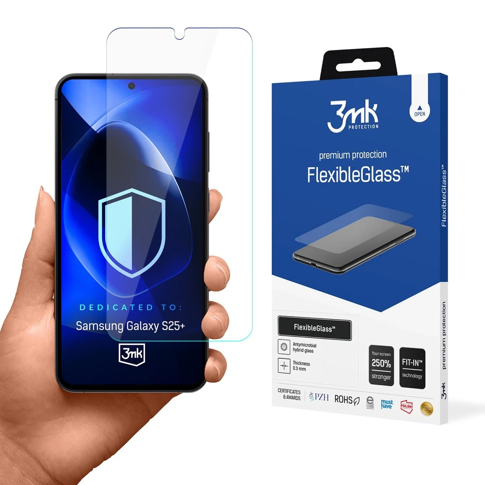 3MK „FlexibleGlass“ „Samsung Galaxy S25+“ hibridinis stiklas