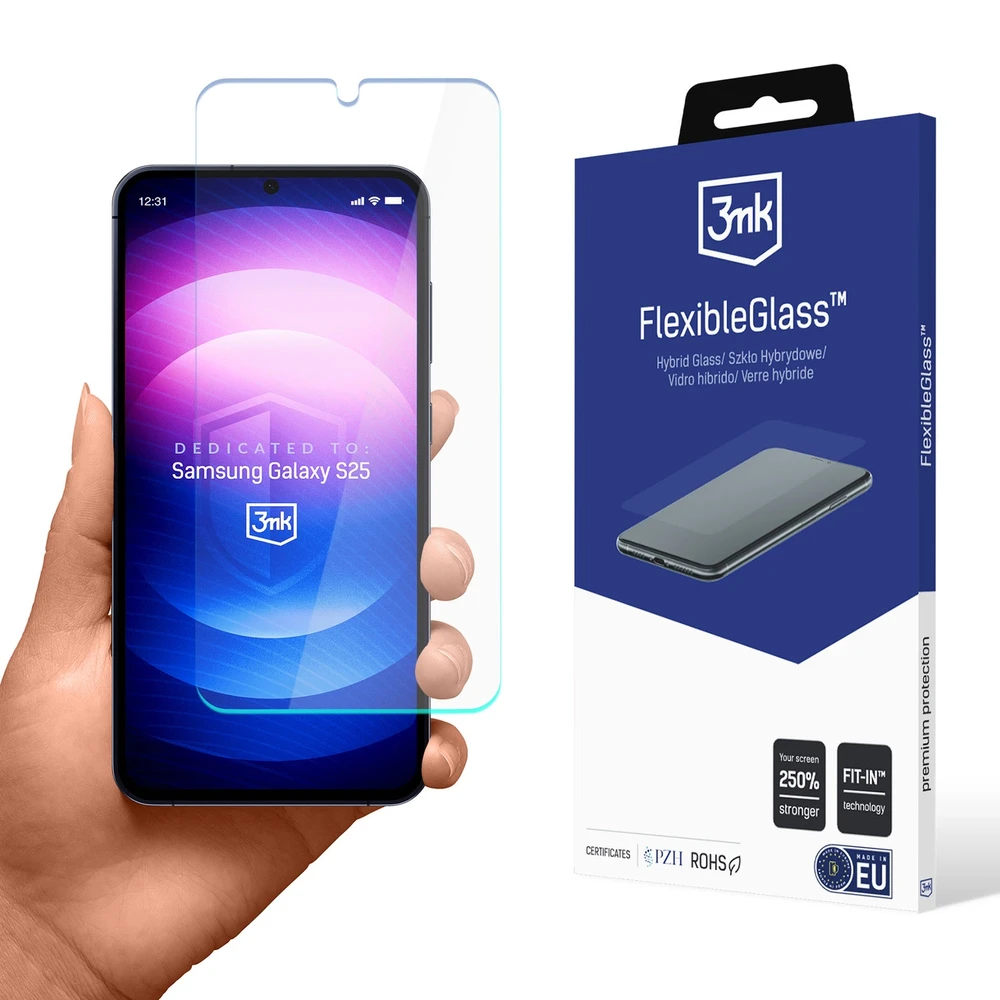 3MK „FlexibleGlass“ hibridinis stiklinis sijonas „Samsung Galaxy S25“