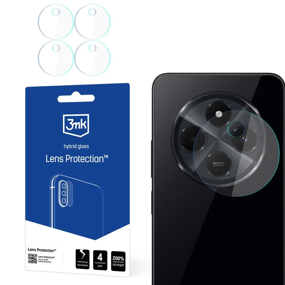 3MK objektyvo apsauga „Redmi 14C“ / „POCO C75“ kameros objektyvui (4 vnt.)