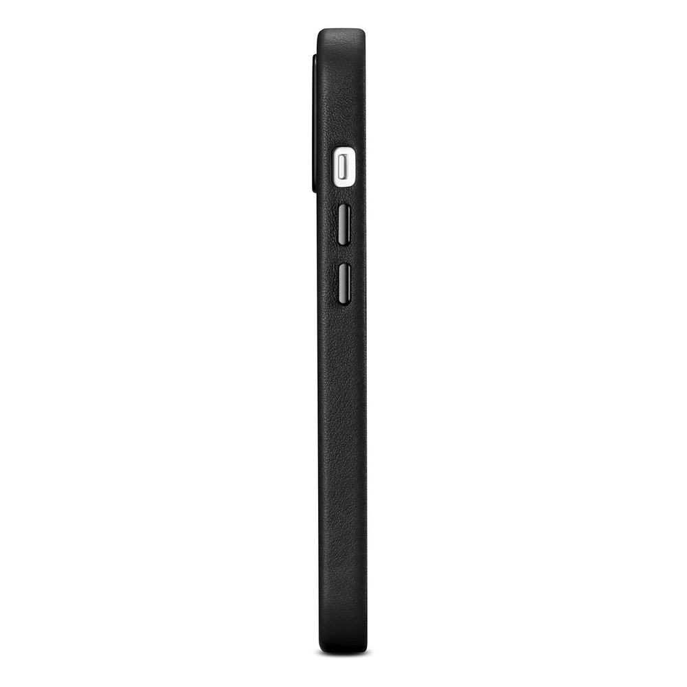 iCarer Leather Apple iPhone 14 Plus genuine leather dėklas telefonui juodos spalvos (compatible with MagSafe)