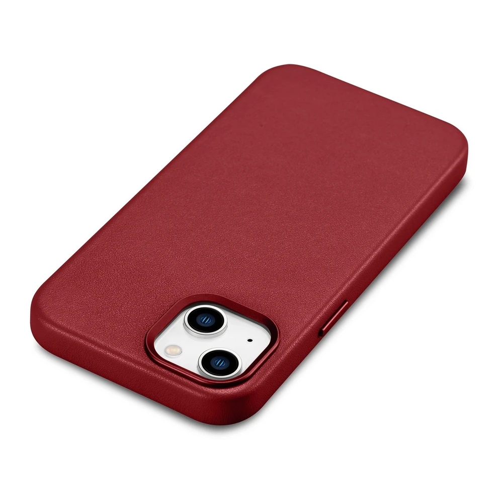 iCarer Leather made of natural leather Apple iPhone 14 Plus dėklas telefonui raudonos spalvos (compatible with MagSafe)