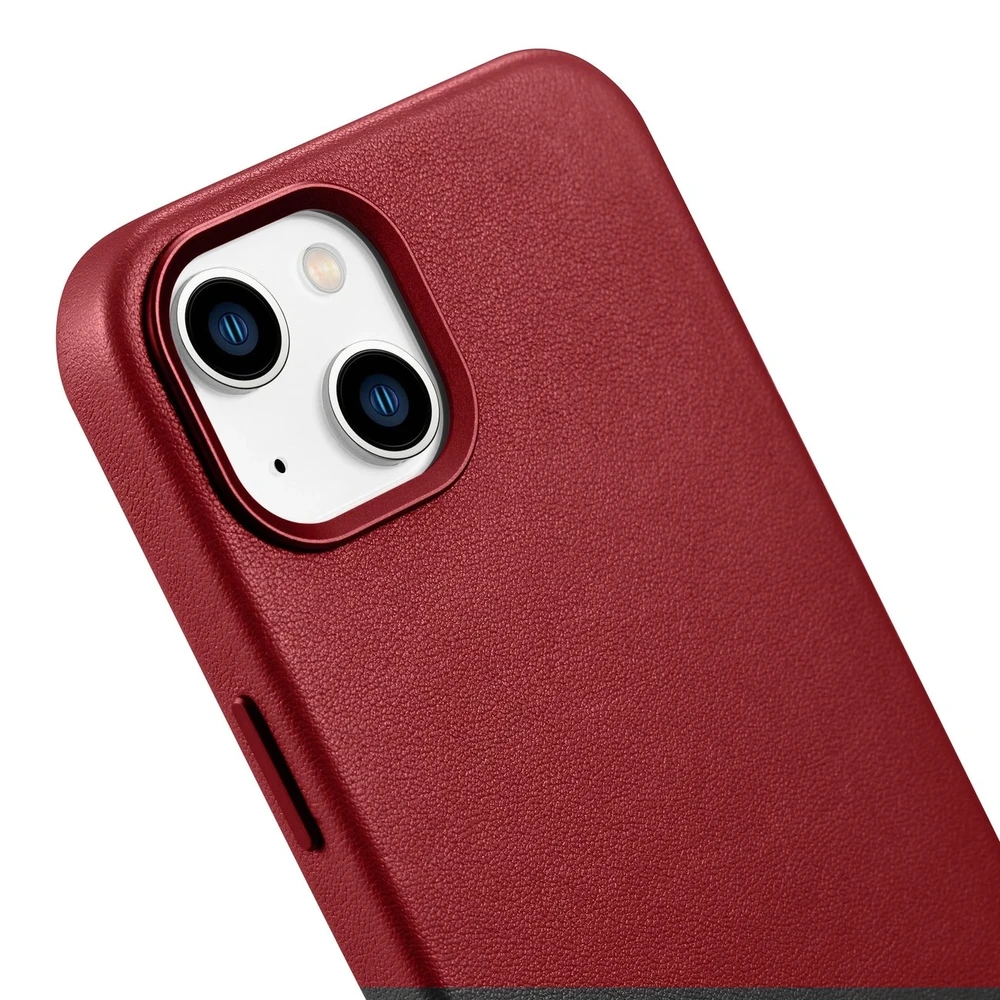 iCarer Leather made of natural leather Apple iPhone 14 Plus dėklas telefonui raudonos spalvos (compatible with MagSafe)