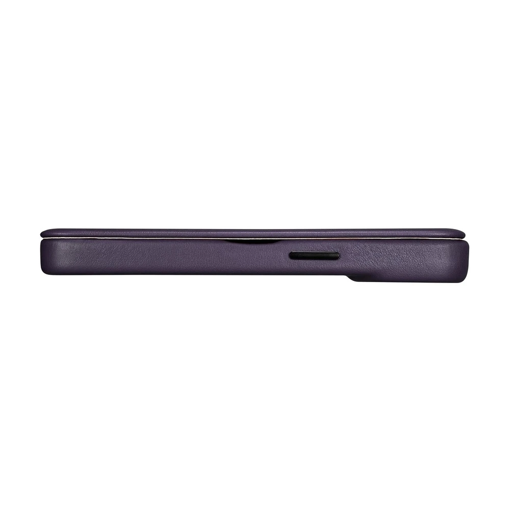 iCarer CE Premium Leather Apple iPhone 14 Plus Magnetic atverčiamas Leather MagSafe Dark dėklas telefonui violetinės spalvos (WMI14220715-DP)