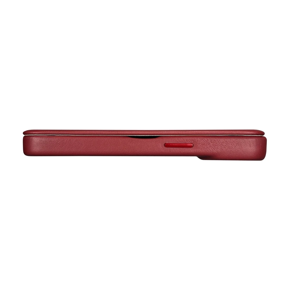 iCarer CE Premium Leather Apple iPhone 14 Plus Magnetic atverčiamas Leather MagSafe dėklas telefonui raudonos spalvos (WMI14220715-RD)