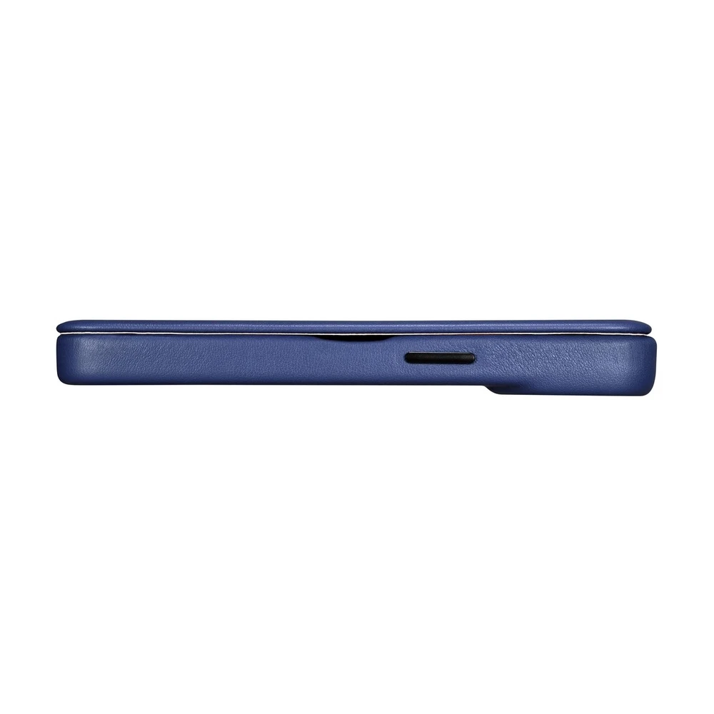 iCarer CE Premium Leather Apple iPhone 14 Pro Magnetic atverčiamas Leather MagSafe dėklas telefonui mėlynos spalvos (WMI14220714-BU)