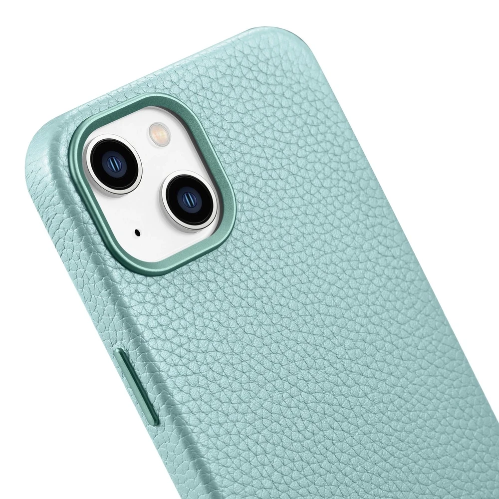 iCarer Litchi Premium Leather Apple iPhone 14 Plus Magnetic Leather with MagSafe dėklas telefonui žalios spalvos (WMI14220711-GN)