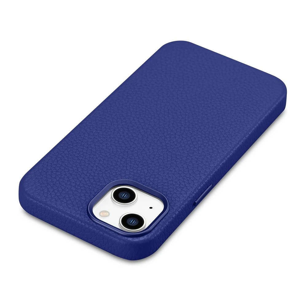 iCarer Litchi Premium Leather Apple iPhone 14 Magnetic Leather with MagSafe dėklas telefonui mėlynos spalvos (WMI14220709-DB)