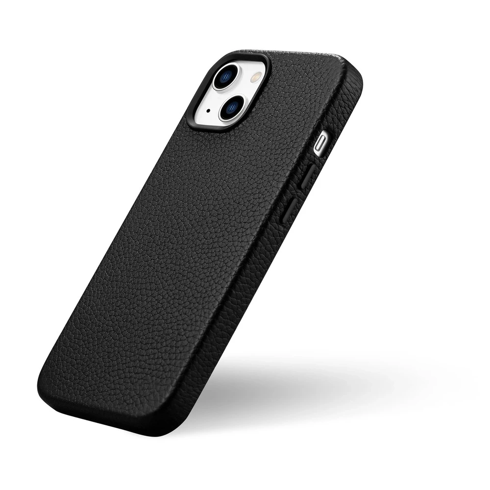 iCarer Litchi Premium Leather Apple iPhone 14 Plus Magnetic Leather with MagSafe dėklas telefonui juodos spalvos (WMI14220711-BK)