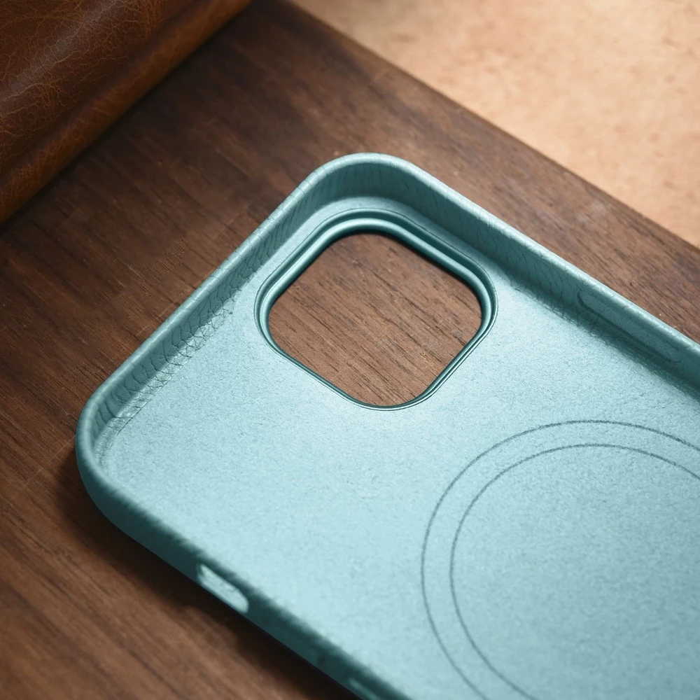 iCarer Litchi Premium Leather Apple iPhone 14 Plus Magnetic Leather with MagSafe dėklas telefonui žalios spalvos (WMI14220711-GN)
