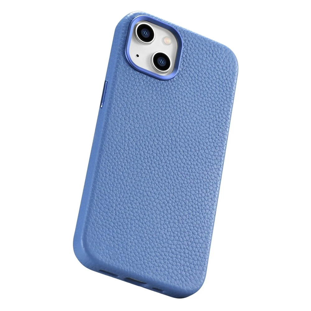 iCarer Litchi Premium Leather Apple iPhone 14 Plus Magnetic Leather with MagSafe dėklas telefonui žydros spalvos (WMI14220711-LB)