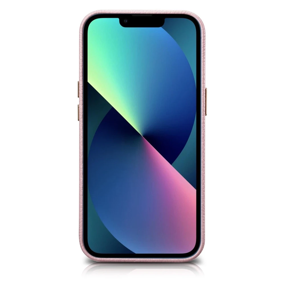 iCarer Litchi Premium Leather Apple iPhone 14 Plus Magnetic Leather with MagSafe dėklas telefonui rožinės spalvos (WMI14220711-PK)
