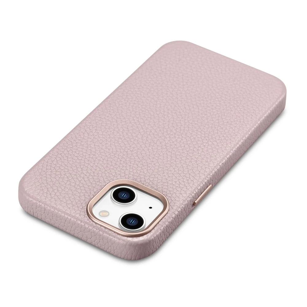 iCarer Litchi Premium Leather Apple iPhone 14 Plus Magnetic Leather with MagSafe dėklas telefonui rožinės spalvos (WMI14220711-PK)