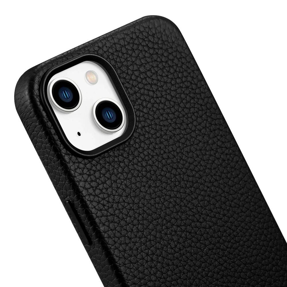 iCarer Litchi Premium Leather Apple iPhone 14 Plus Magnetic Leather with MagSafe dėklas telefonui juodos spalvos (WMI14220711-BK)