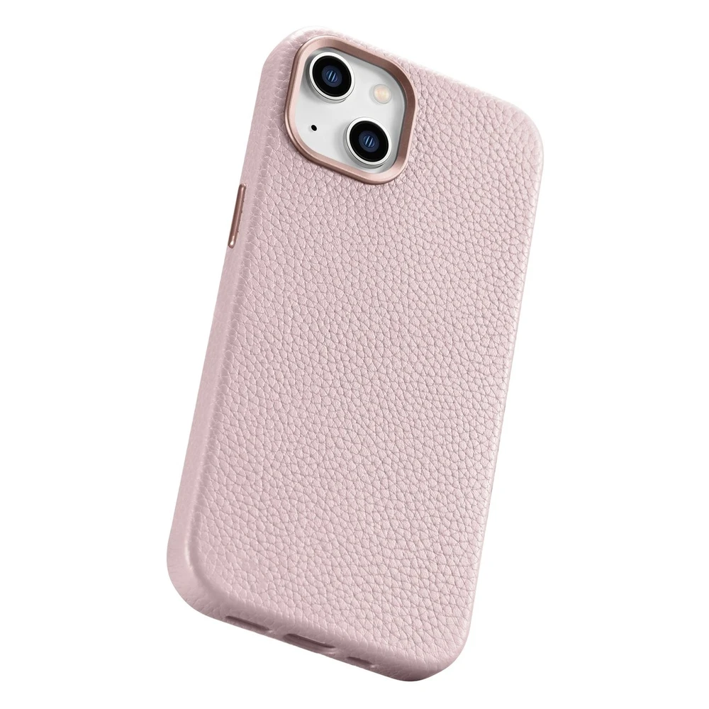 iCarer Litchi Premium Leather Apple iPhone 14 Plus Magnetic Leather with MagSafe dėklas telefonui rožinės spalvos (WMI14220711-PK)