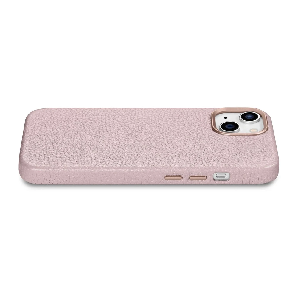 iCarer Litchi Premium Leather Apple iPhone 14 Plus Magnetic Leather with MagSafe dėklas telefonui rožinės spalvos (WMI14220711-PK)