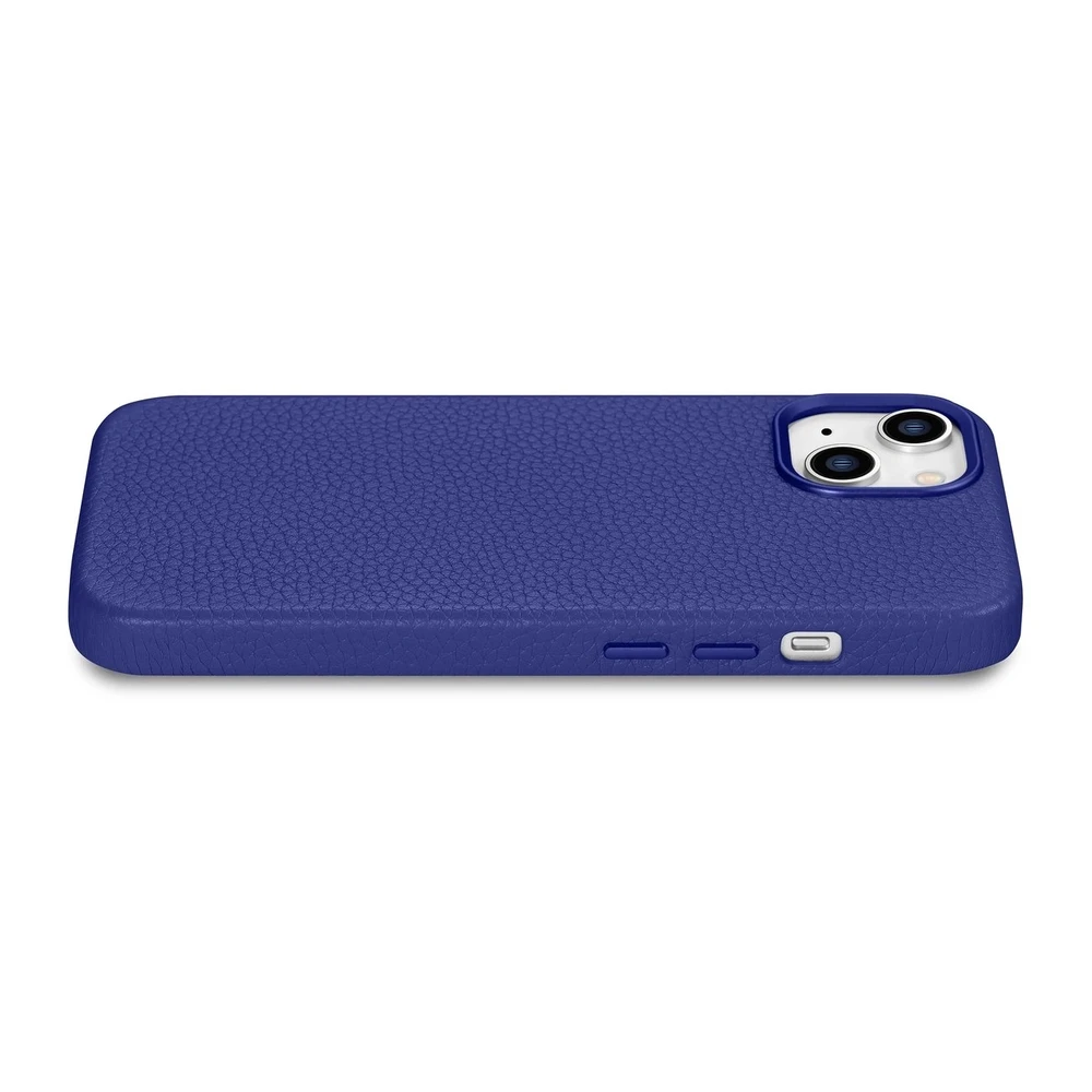 iCarer Litchi Premium Leather Apple iPhone 14 Magnetic Leather with MagSafe dėklas telefonui mėlynos spalvos (WMI14220709-DB)