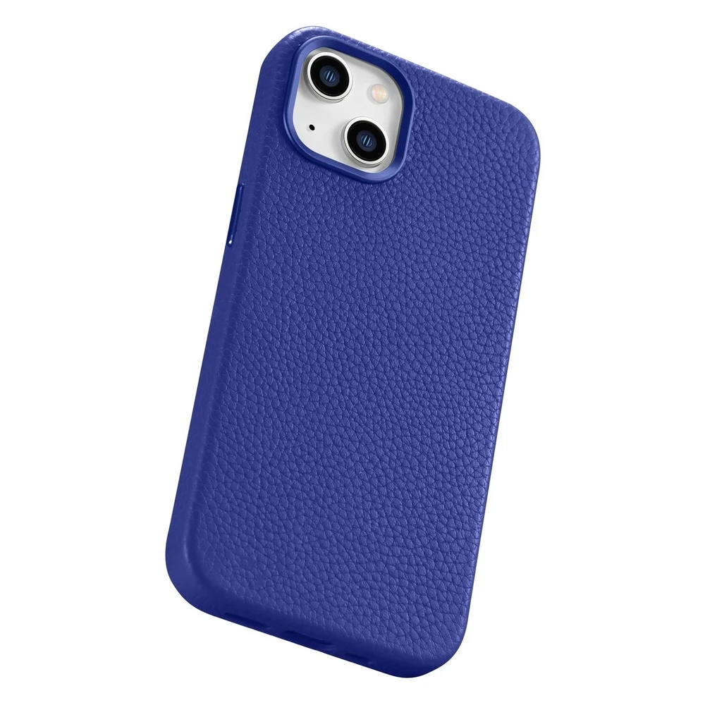 iCarer Litchi Premium Leather Apple iPhone 14 Magnetic Leather with MagSafe dėklas telefonui mėlynos spalvos (WMI14220709-DB)