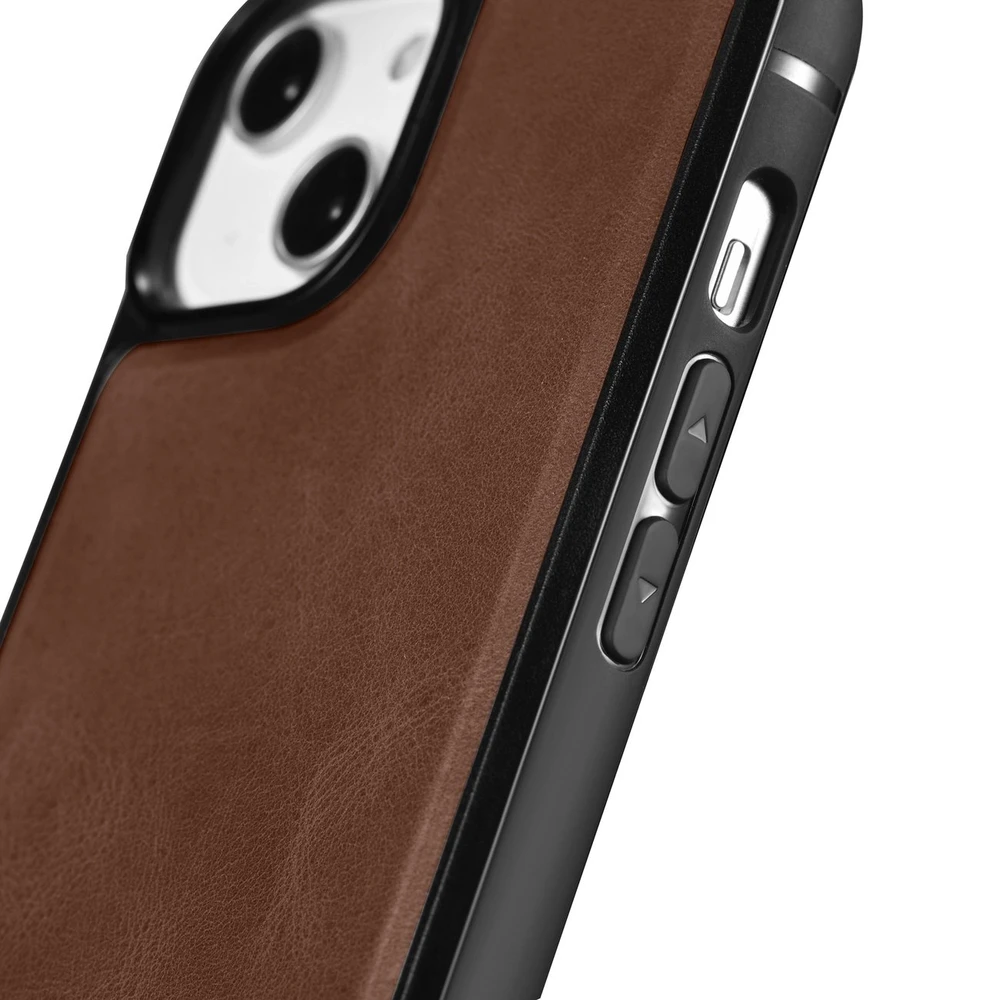 iCarer Leather Oil Wax Genuine Leather Apple iPhone 14 Plus (MagSafe Compatible) dėklas telefonui rudos spalvos (WMI14220719-BN)