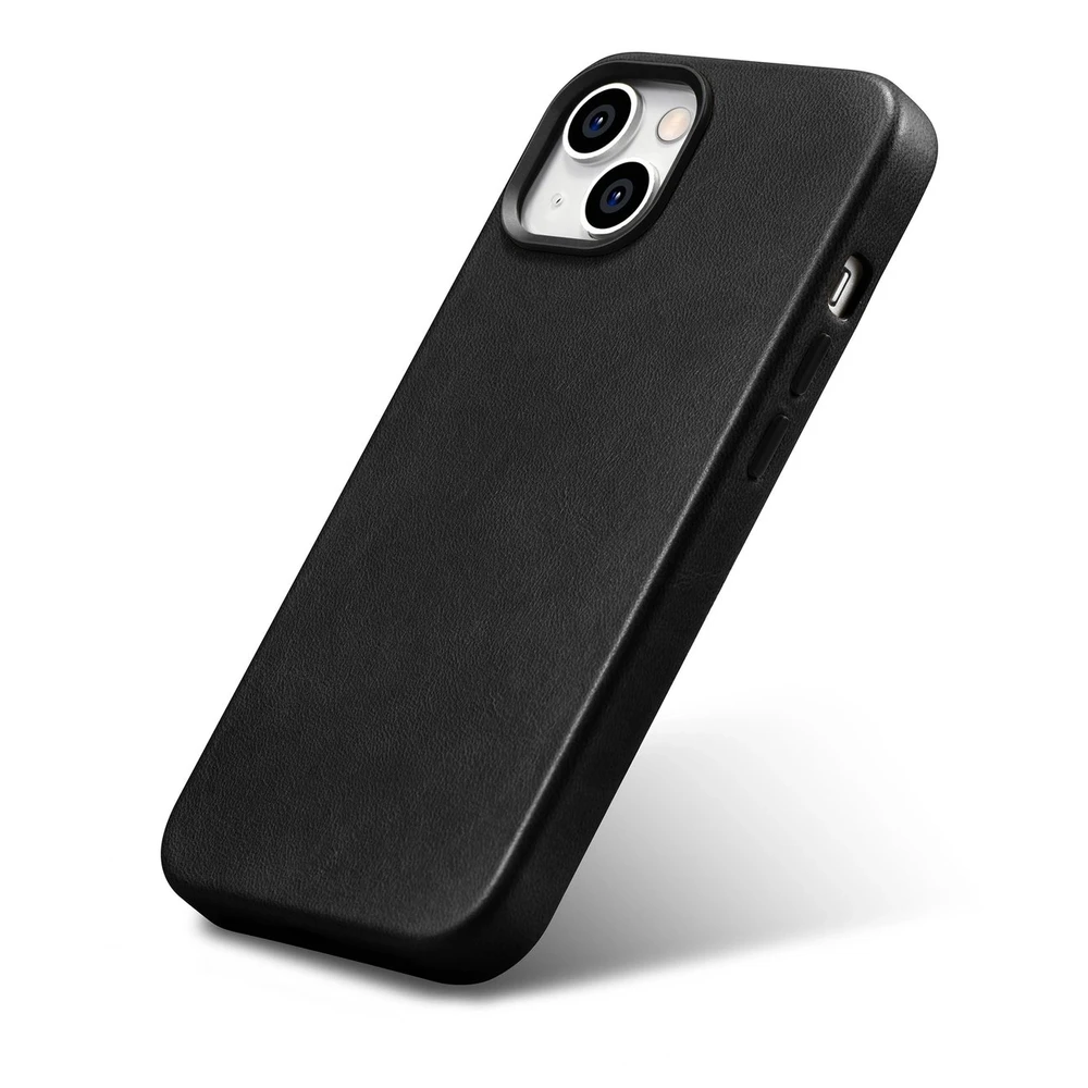 iCarer Oil Wax Premium Leather Apple iPhone 14 Plus Magnetic Leather with MagSafe dėklas telefonui juodos spalvos (WMI14220703-BK)