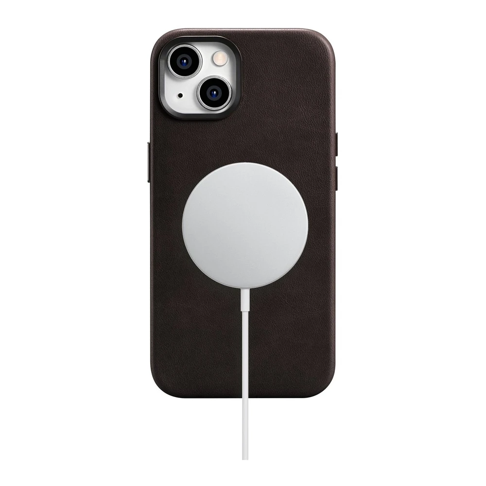 iCarer Oil Wax Premium Leather Apple iPhone 14 Plus Magnetic Leather with MagSafe dėklas telefonui rudos spalvos (WMI14220703-BN)
