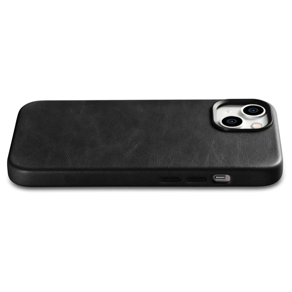 iCarer Oil Wax Premium Leather Apple iPhone 14 Plus Magnetic Leather with MagSafe dėklas telefonui juodos spalvos (WMI14220703-BK)