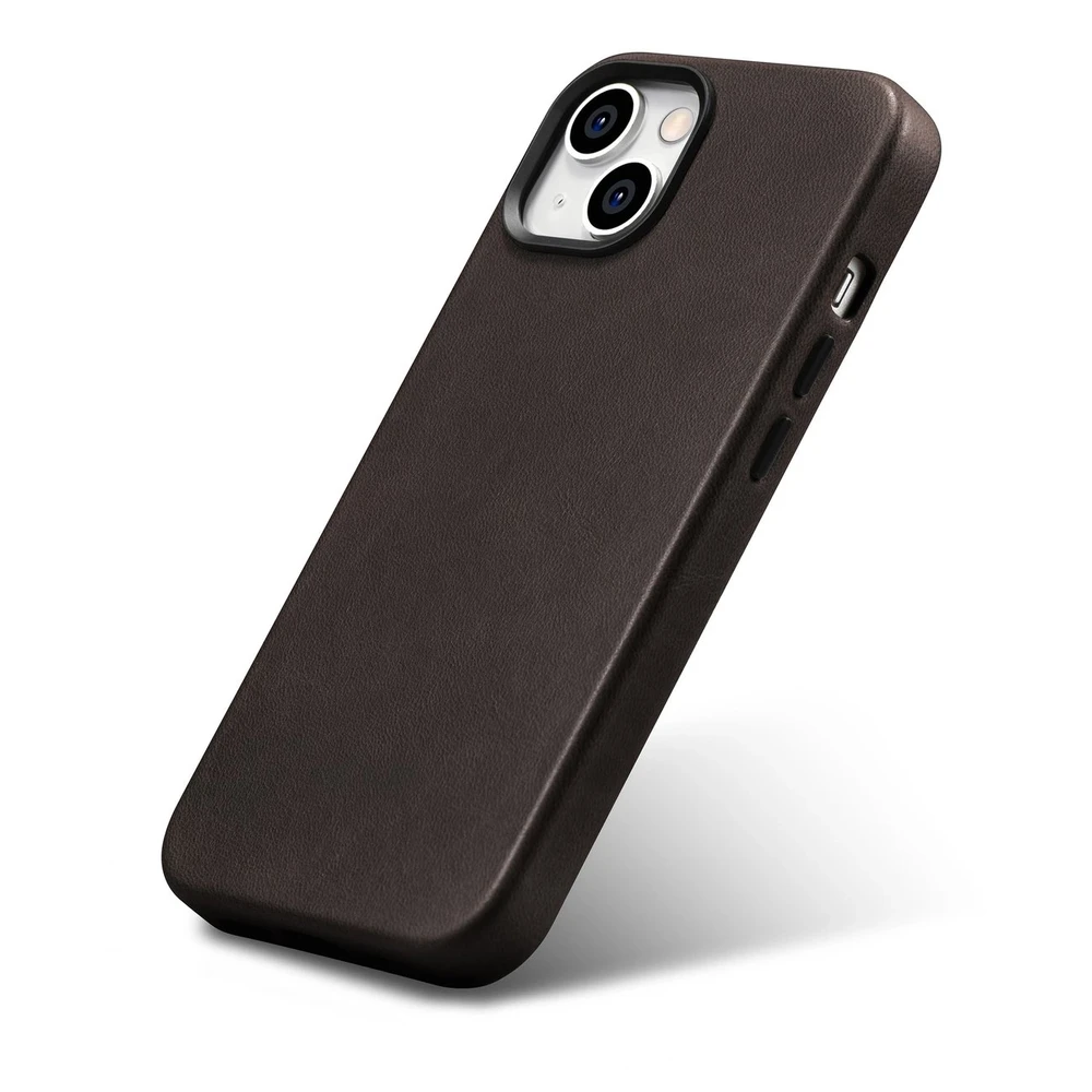 iCarer Oil Wax Premium Leather Apple iPhone 14 Plus Magnetic Leather with MagSafe dėklas telefonui rudos spalvos (WMI14220703-BN)