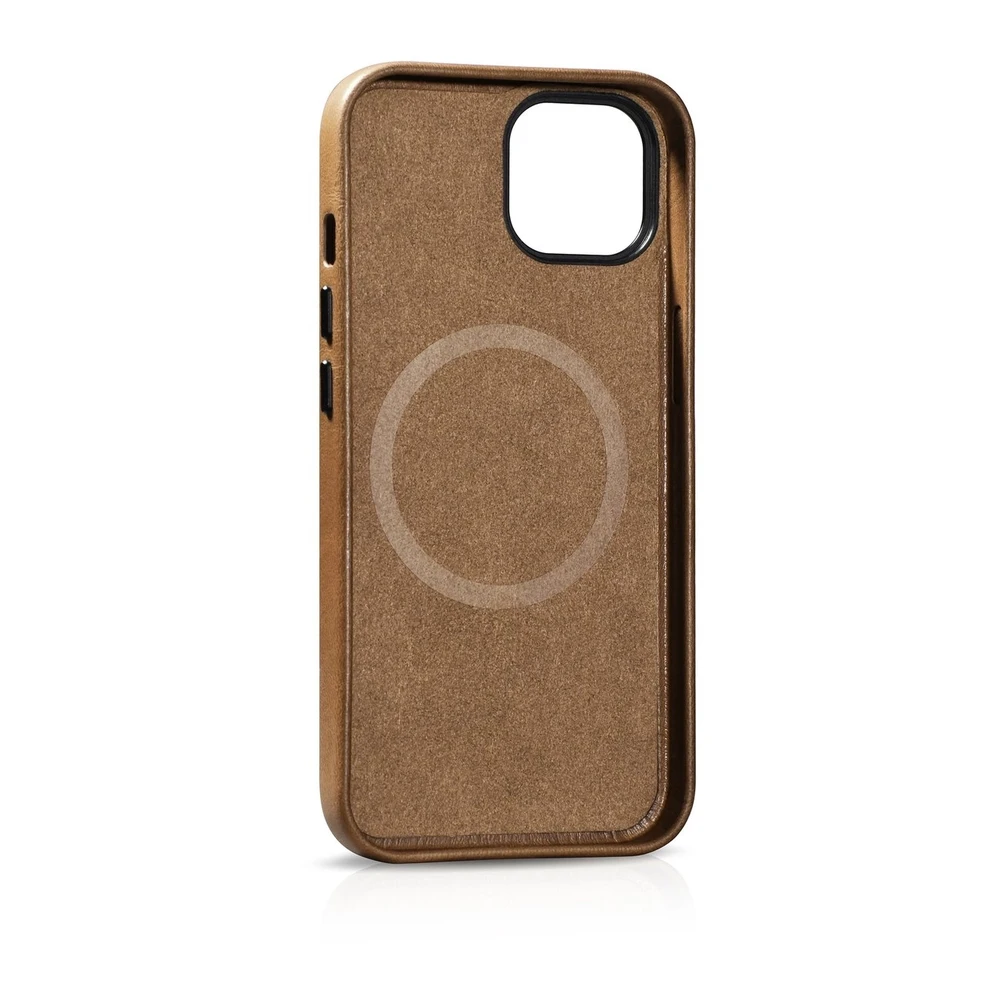 iCarer Oil Wax Premium Leather Apple iPhone 14 Plus Magnetic Leather with MagSafe dėklas telefonui rudos spalvos (WMI14220703-TN)