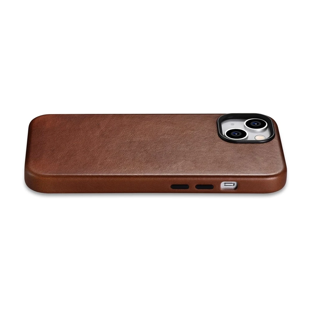 iCarer Oil Wax Premium Leather Apple iPhone 14 Plus Magnetic Leather with MagSafe dėklas telefonui rudos spalvos (WMI14220703-RB)