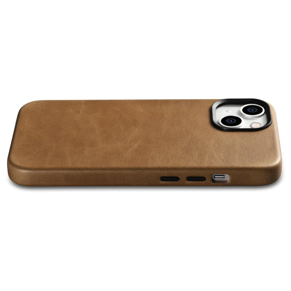 iCarer Oil Wax Premium Leather Apple iPhone 14 Plus Magnetic Leather with MagSafe dėklas telefonui rudos spalvos (WMI14220703-TN)