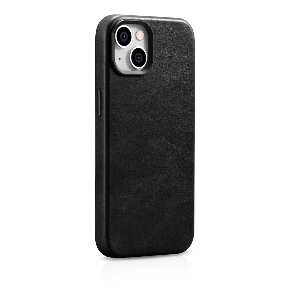 iCarer Oil Wax Premium Leather Apple iPhone 14 Plus Magnetic Leather with MagSafe dėklas telefonui juodos spalvos (WMI14220703-BK)