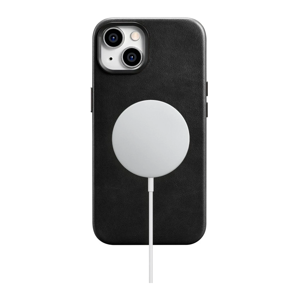iCarer Oil Wax Premium Leather Apple iPhone 14 Plus Magnetic Leather with MagSafe dėklas telefonui juodos spalvos (WMI14220703-BK)