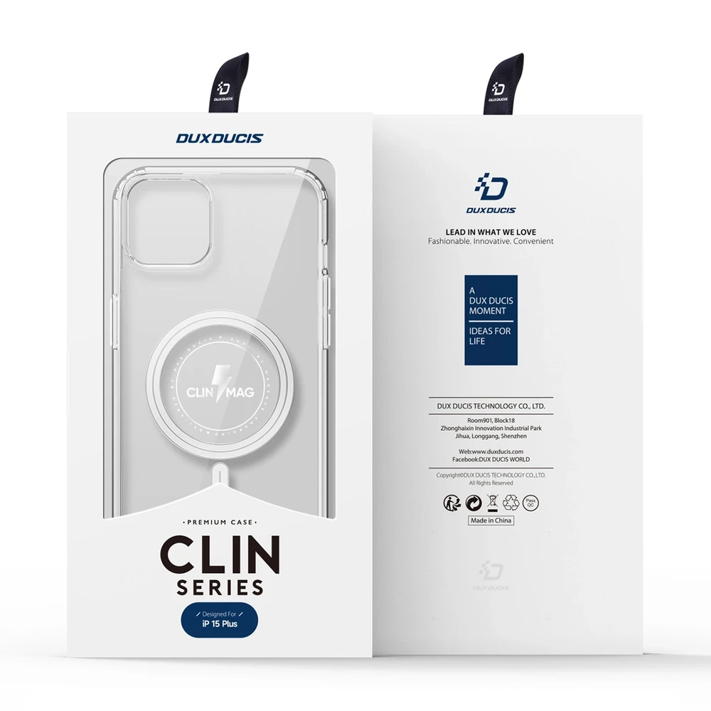 Dėklas Dux Ducis Clin Magsafe Apple iPhone 15 Plus skaidrus