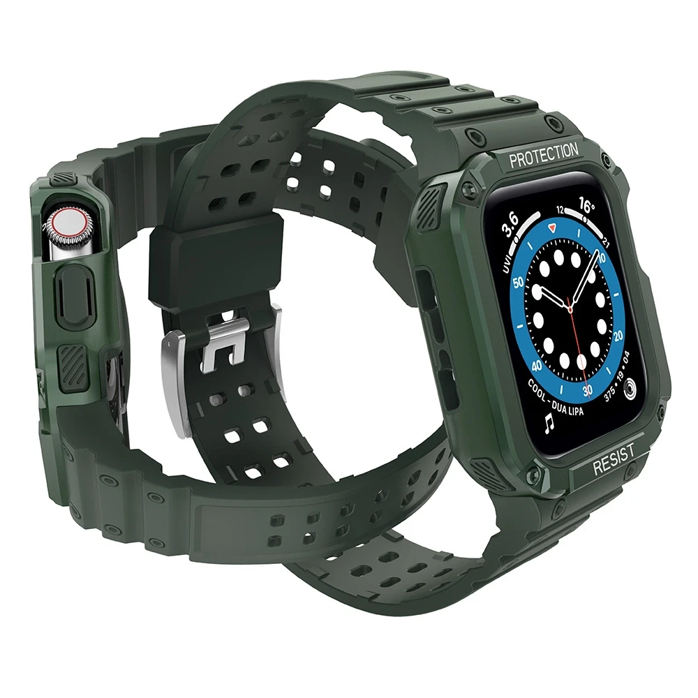 Išmaniojo laikrodžio Apple SE/7 silikoninis Hurtel dirželis, Žalios spalvos, 42/44/45 mm