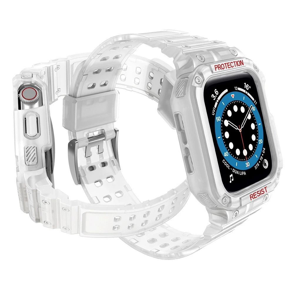 Išmaniojo laikrodžio Apple SE/7 silikoninis Hurtel dirželis, Baltos spalvos, 42/44/45 mm