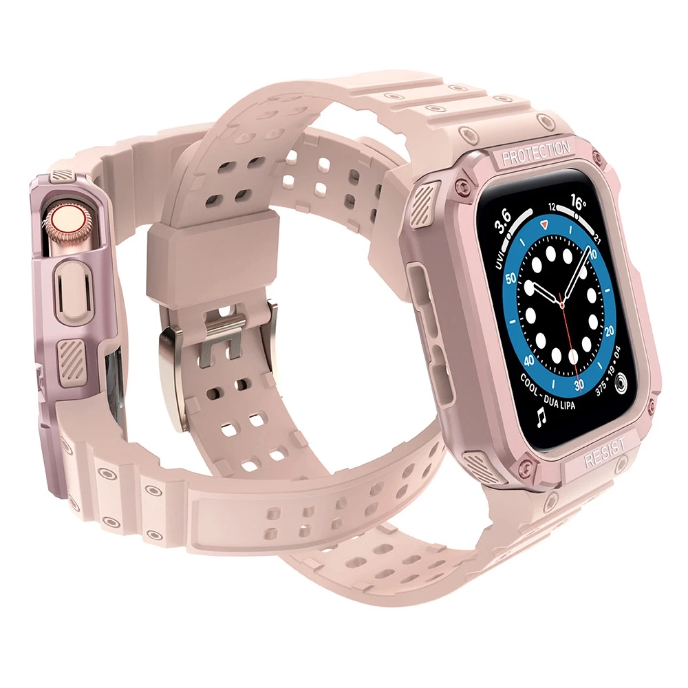 Išmaniojo laikrodžio Apple SE/7 silikoninis Hurtel dirželis, Rožinės spalvos, 42/44/45 mm