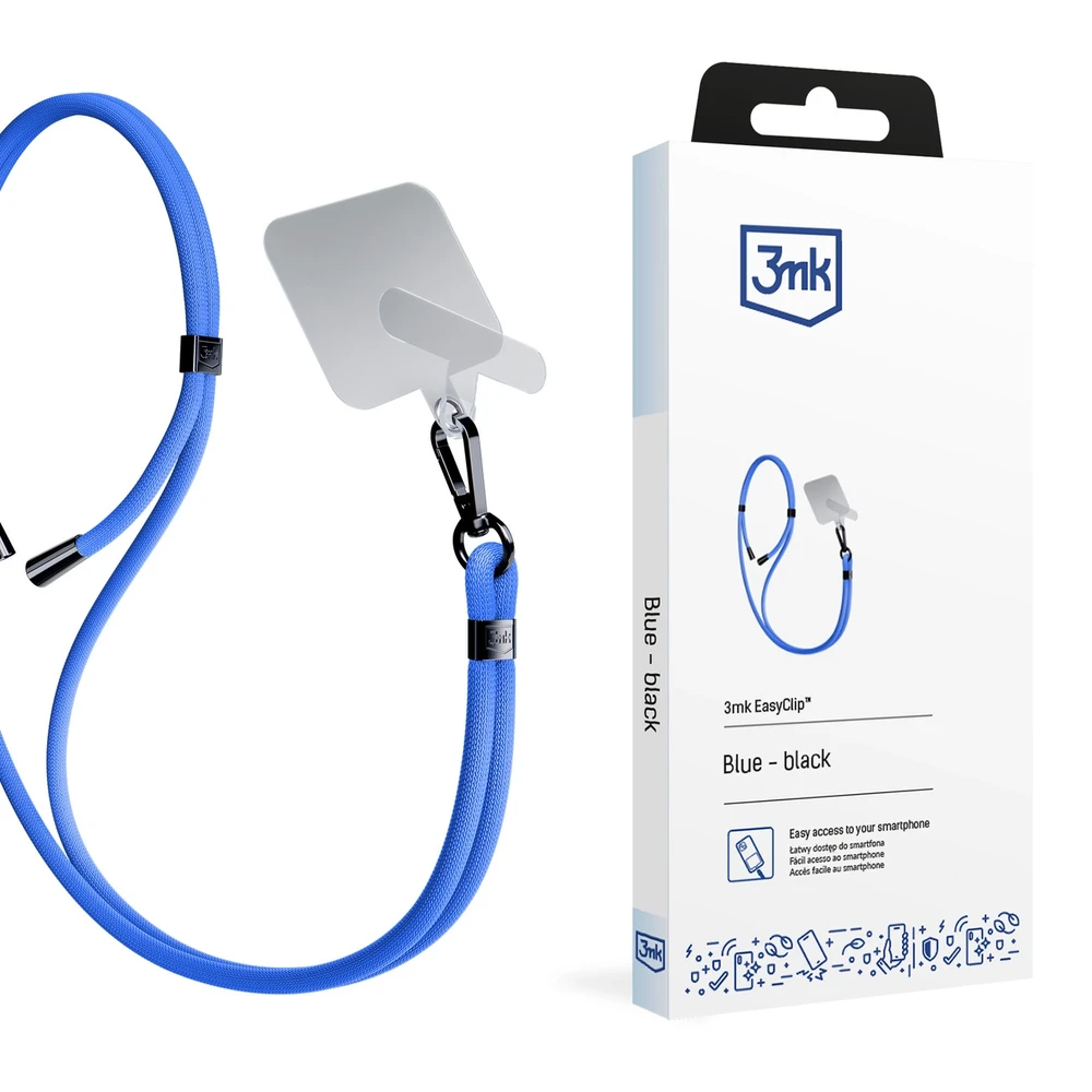 3MK EasyClip Mėlyna (juodos spalvos) Phone Lanyard