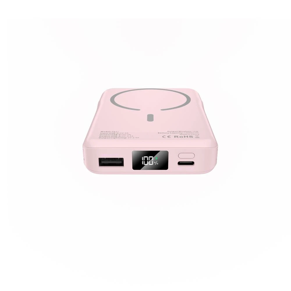 Išorinė baterija „Tech-Protect PB31 LifeMag MagSafe 10000 mAh“ – rožinė
