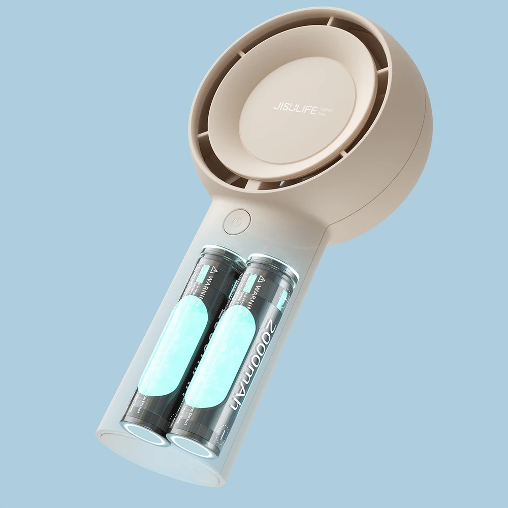 Jisulife rankinis ventiliatorius Life5 Plus 4000 mAh nešiojamas USB ventiliatorius – smėlio spalvos