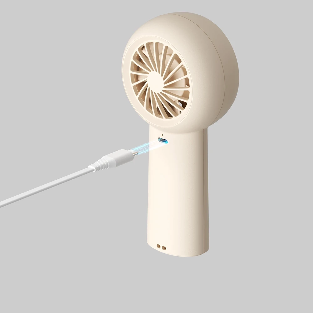 Jisulife rankinis ventiliatorius Life5 Plus 4000 mAh nešiojamas USB ventiliatorius – smėlio spalvos
