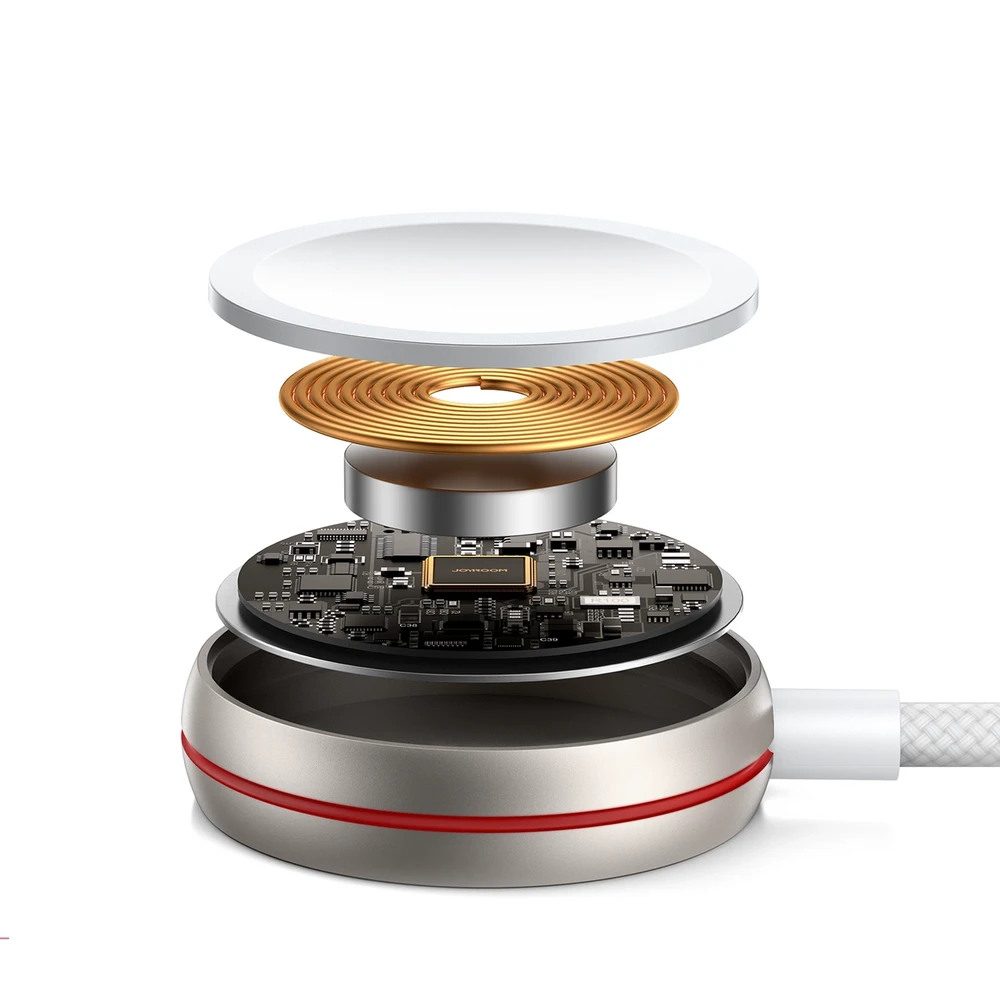 Greito įkrovimo magnetinis įkroviklis 2 viename Joyroom S-IW012 30W 1.5 m (baltas)