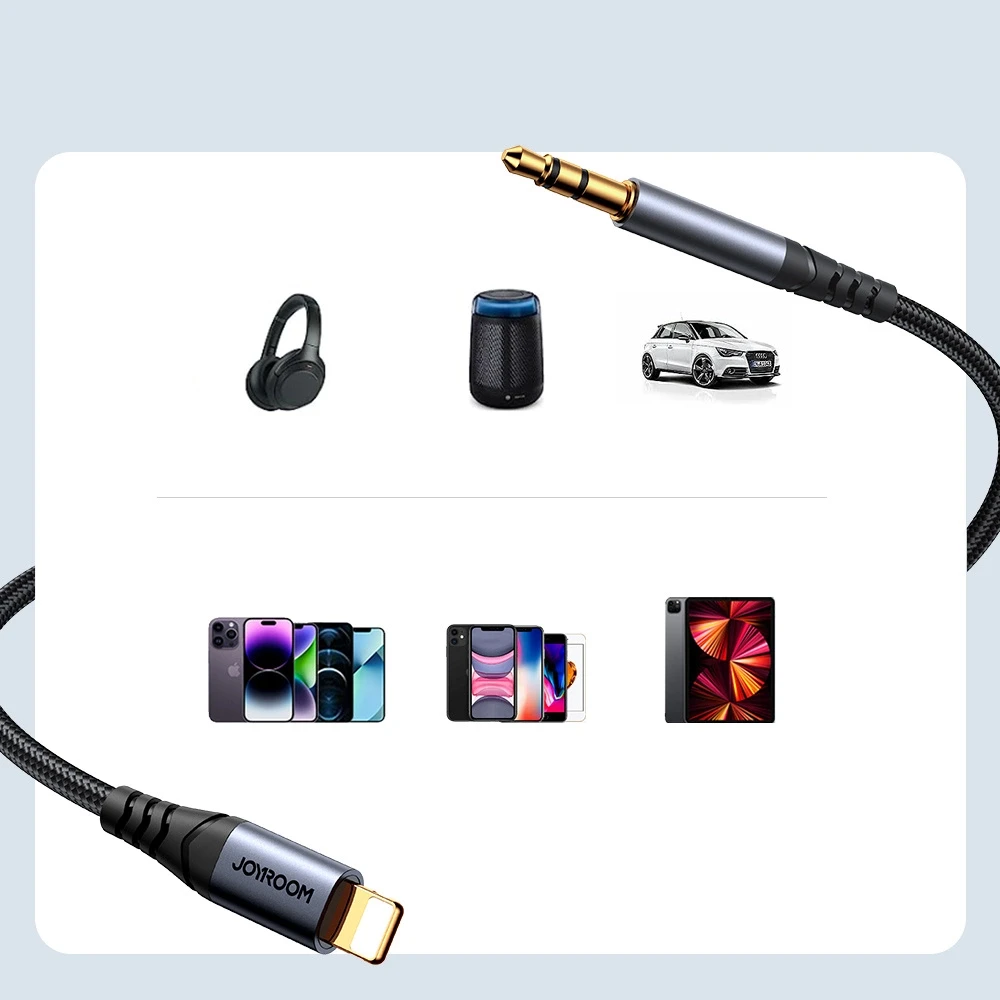 Audio kabelis Joyroom SY-A06 Lightning to 3,5mm 1.2m juodas