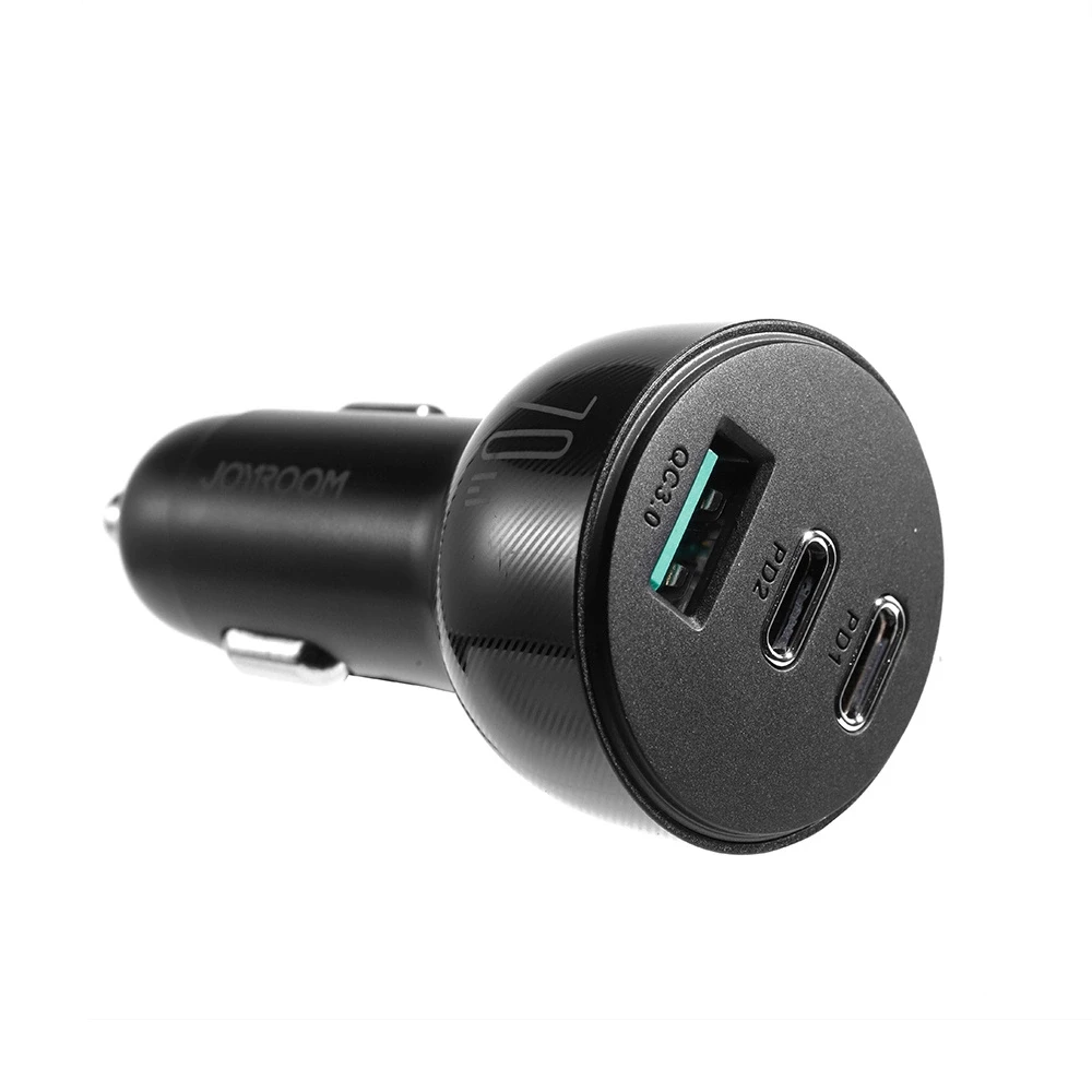 Automobilinis įkroviklis Joyroom JR-CL26, 2x USB-C PD, 1x USB 70W (juodas)