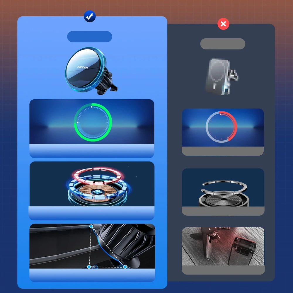 Automobilinis laikiklis-įkroviklis Joyroom JR-ZS291 15W MagSafe magnetinis, juodas