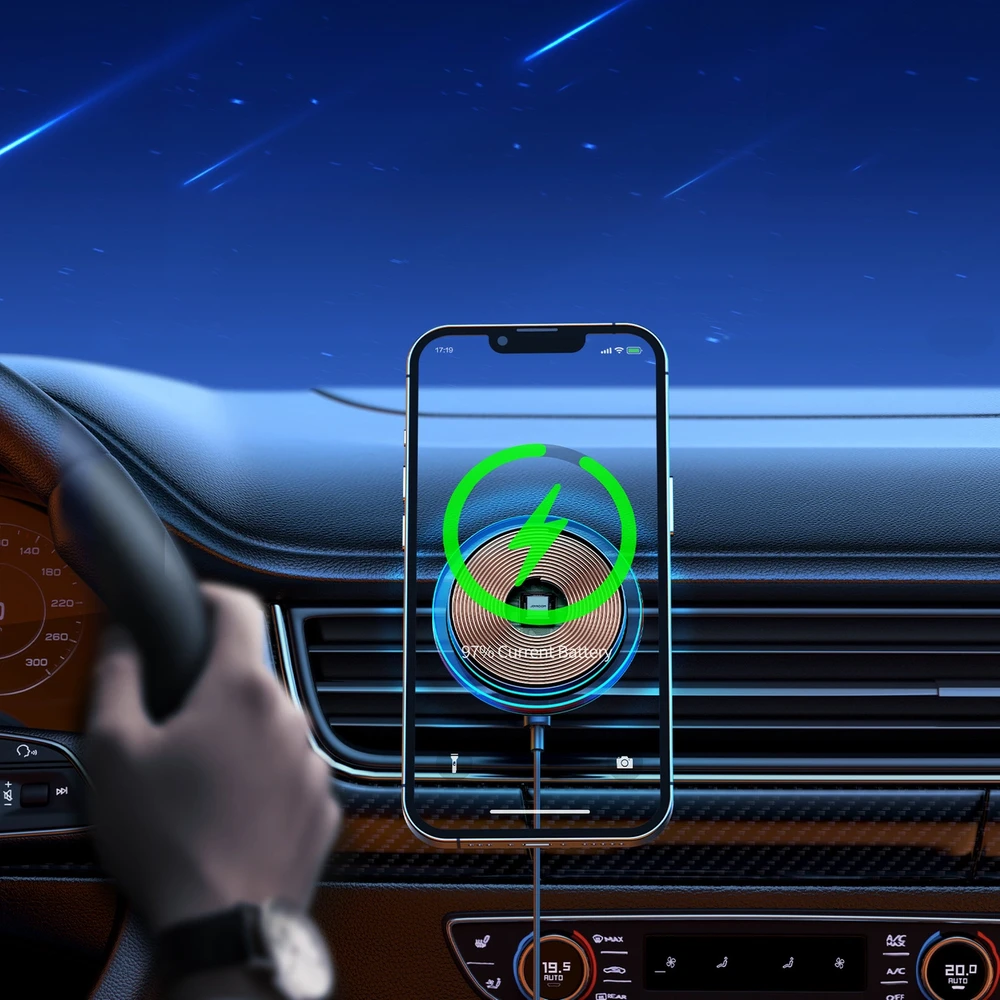 Automobilinis laikiklis-įkroviklis Joyroom JR-ZS291 15W MagSafe magnetinis, juodas